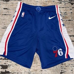 Nike 76ers Royal Blue Shorts with Red and White Accents